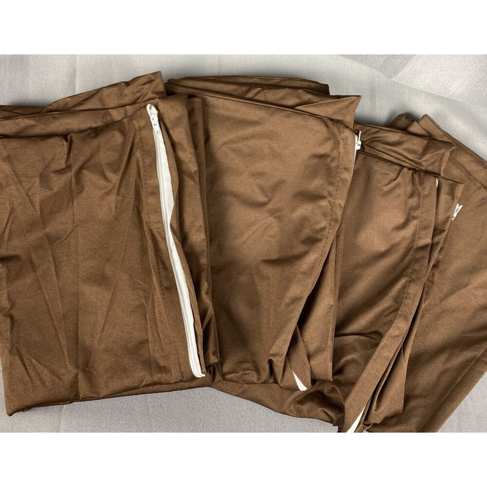 4 Pack  Standard Queen Waterproof Brown Zippered Pillow Covers Pillow Protectors